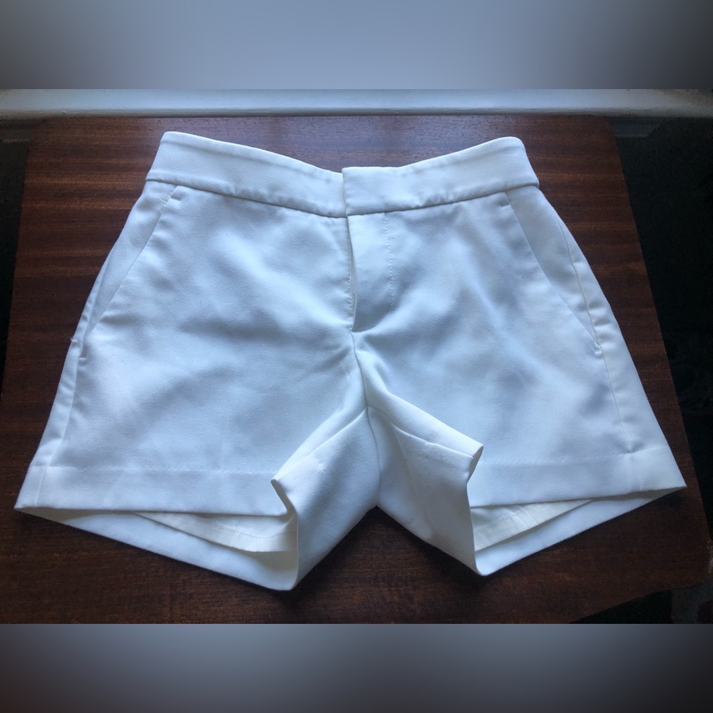 Banana Republic White High-Waist Tailored Shorts